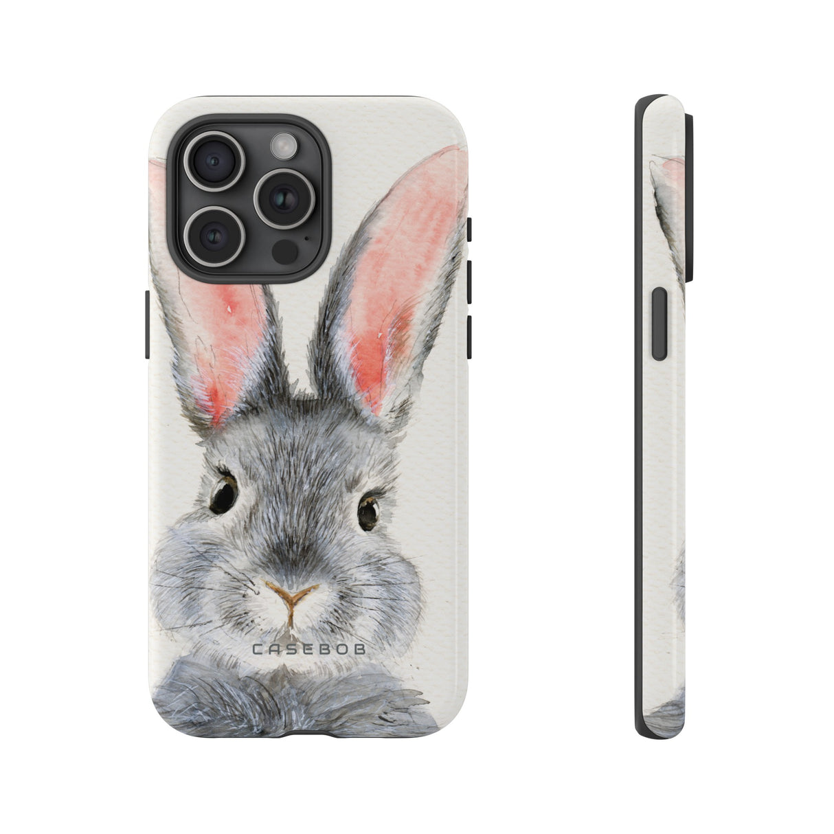 Watercolor of Fluffy Rabbit - Protective Phone Case