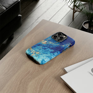 Blue Marble Background - Protective Phone Case