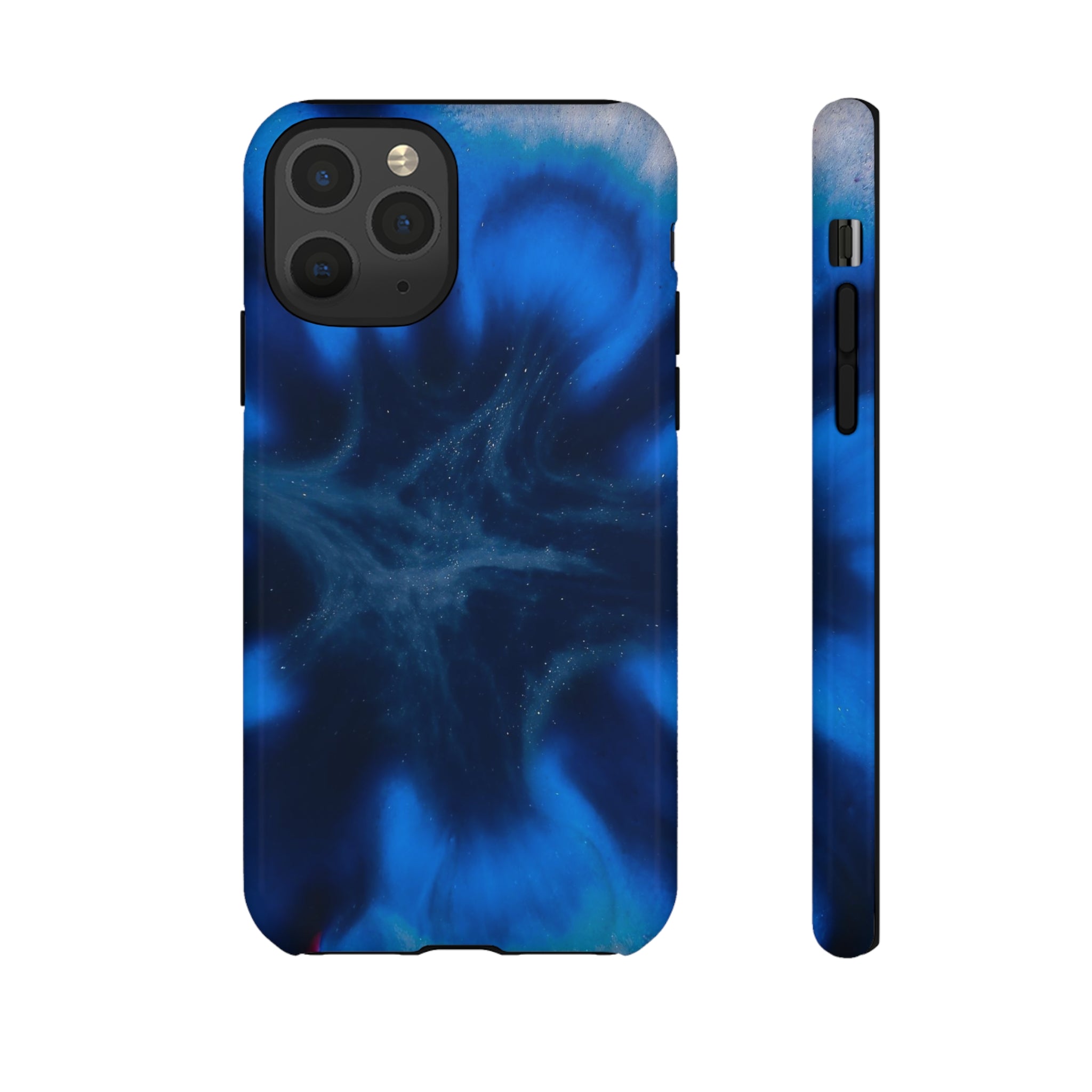 Blue Star Marble Ink Art iPhone Case (Protective) iPhone 11 Pro Glossy Phone Case