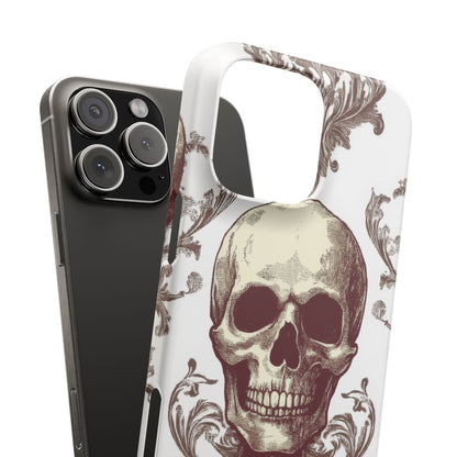 Gothic Skulls and Ornate Foliage iPhone 16 - Slim Phone Case