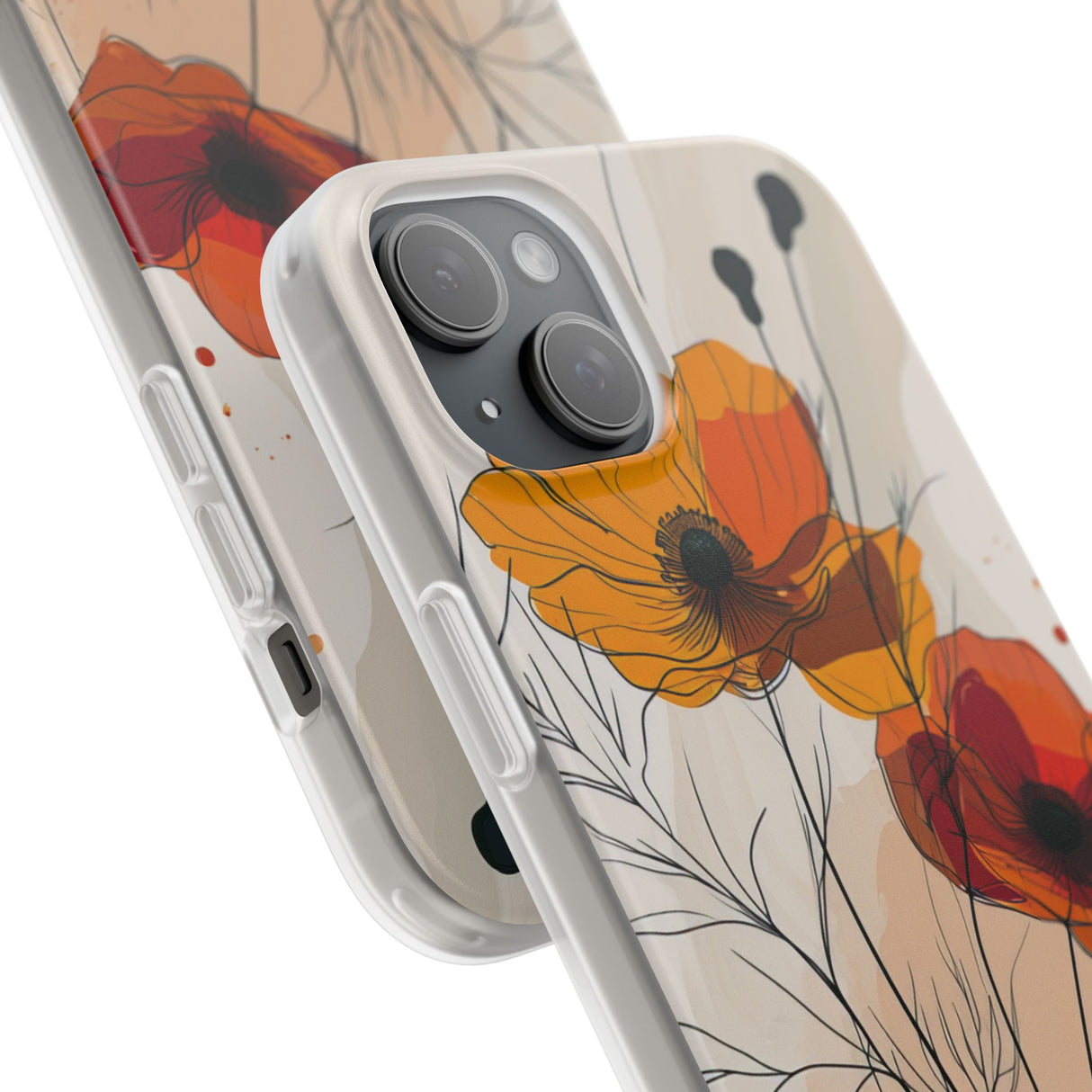 Feurige florale Abstraktion | Flexible Handyhülle für iPhone