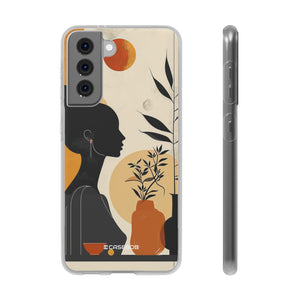 Moderne Silhouette Tranquility | Flexible Handyhülle für Samsung Galaxy