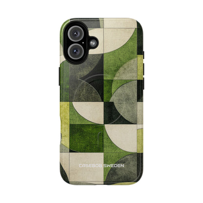 Green Geometric Harmony - Tough + MagSafe® iPhone 16 Phone Case