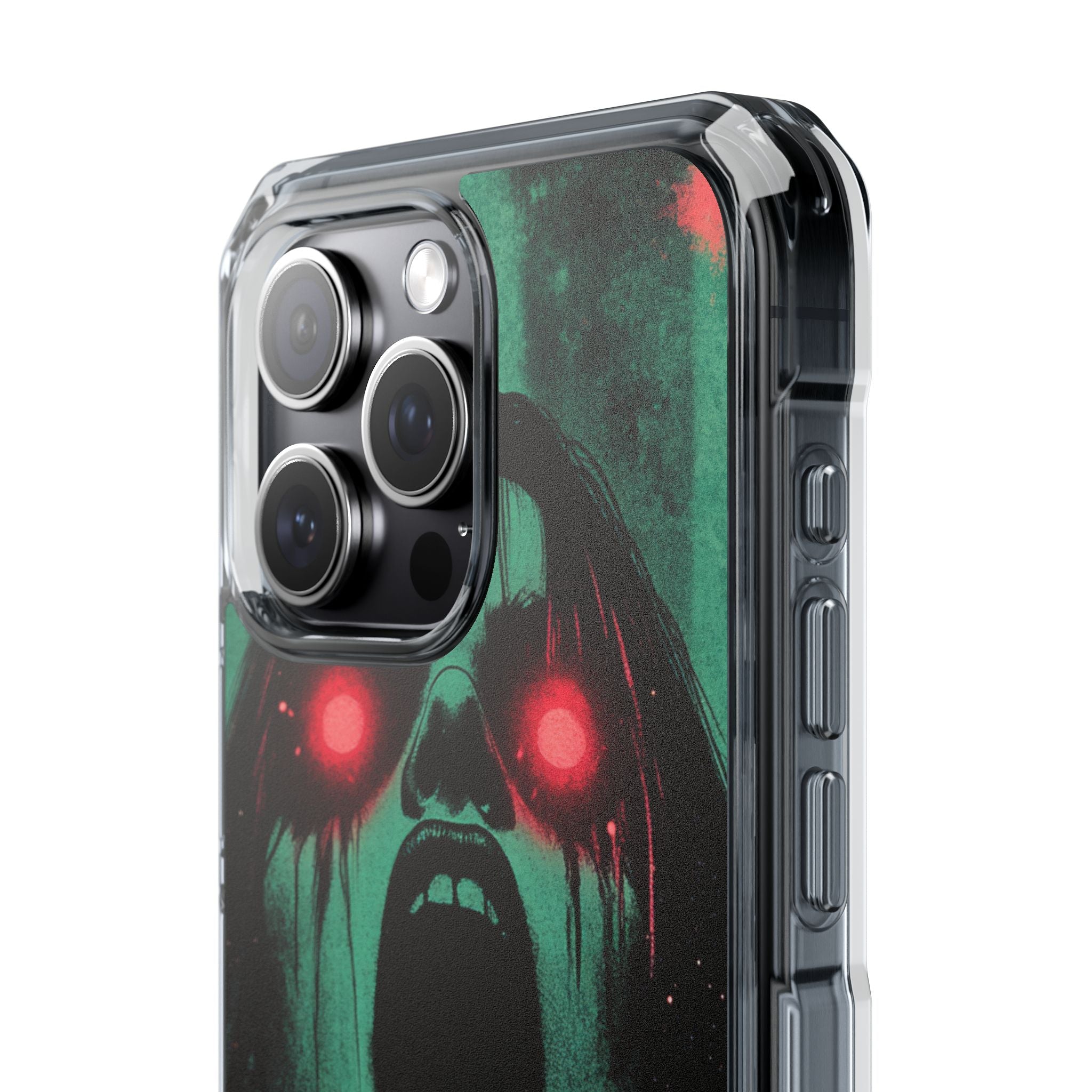 Haunting Glow of Gothic Eyes iPhone 15 - Clear Impact Phone Case