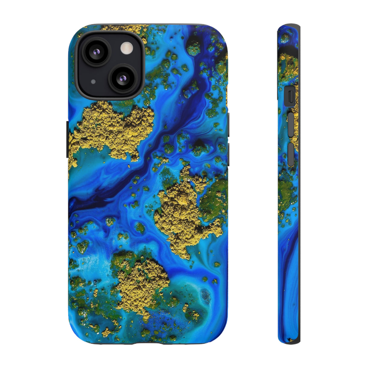 Blue Clear Ocean Ink Art iPhone Case (Protective) iPhone 13 Matte Phone Case