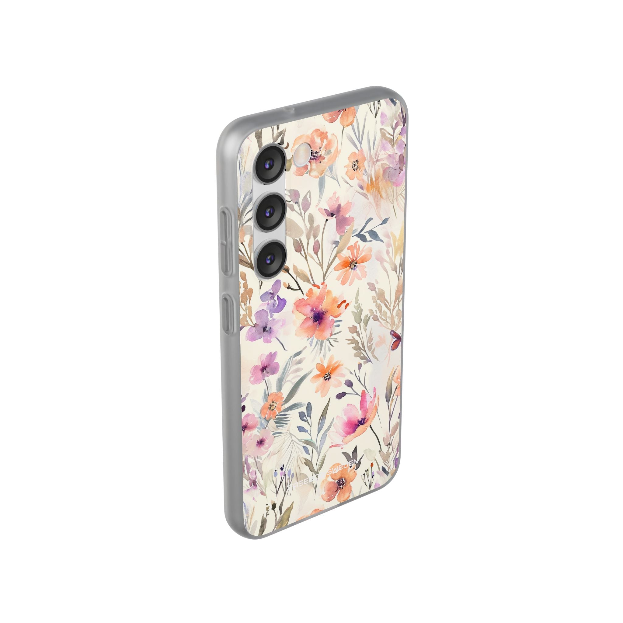 Soft Pink Floral Watercolor Design - Flexi Samsung S23 Phone Case