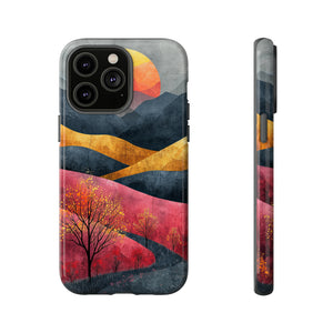 Nature's Geometry: Bright Sunset Mountain - Protective Phone Case