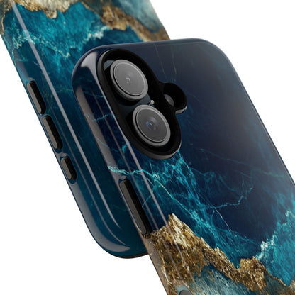 Jagged Gold Split iPhone 16 Plus Case - Tough