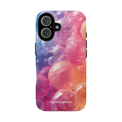 Pink Blue Glossy Spheres - Tough iPhone 16 Phone Case