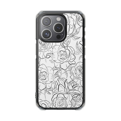 Intricate Rose Sketches iPhone Case - Impact