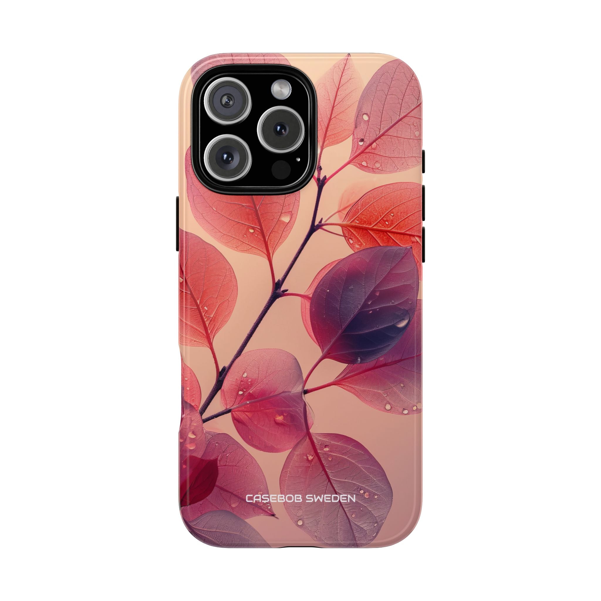 Pink Serenity Leaf Design - Tough iPhone 16 Phone Case