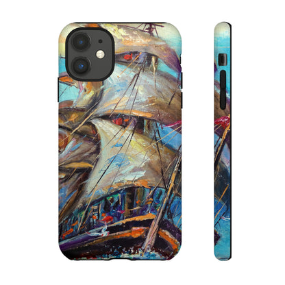 Oil painting - Sailboat - Protective Phone Case