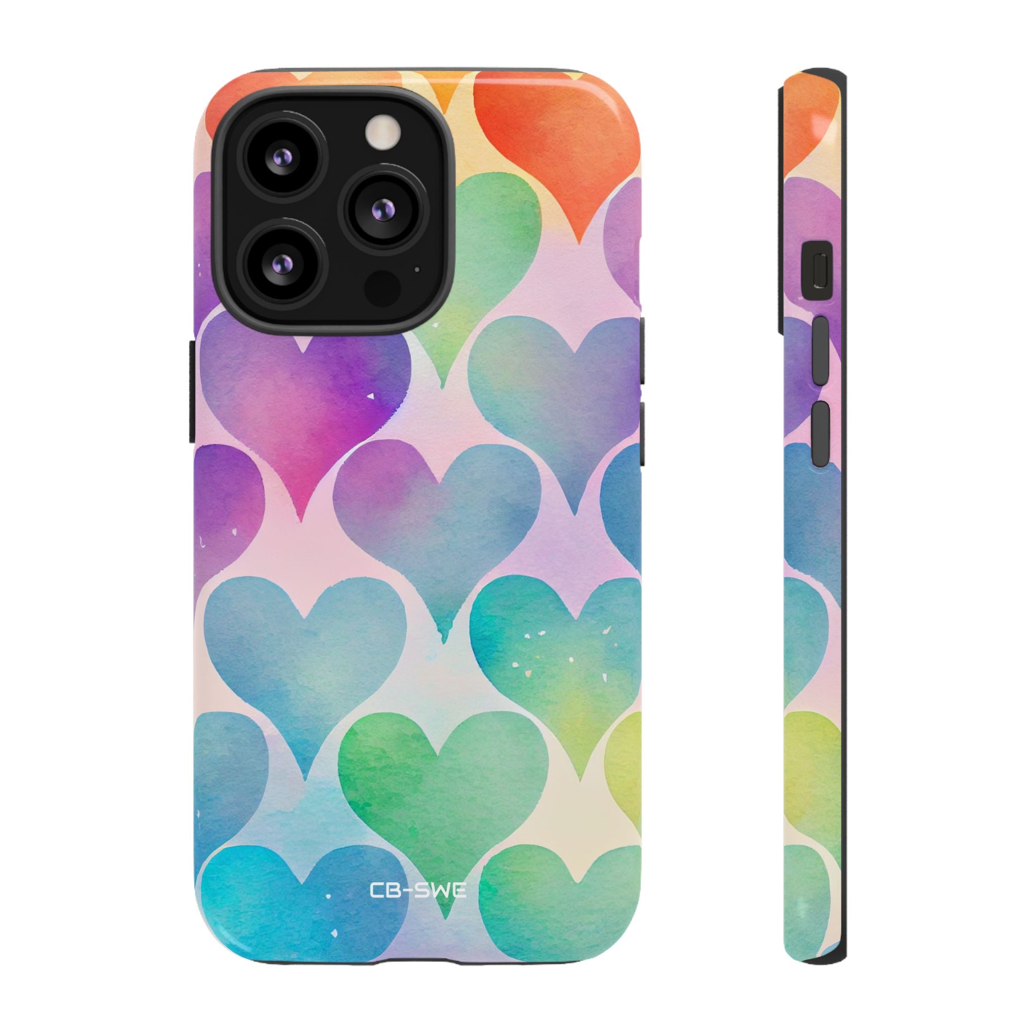 Watercolor Heart Symphony - iPhone Case