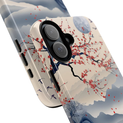 Crimson Blossom Moon iPhone 16 Plus Case - Tough