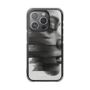 Abstract Glitch Portrait - Phone Case for iPhone (Clear Impact - Magnetic)