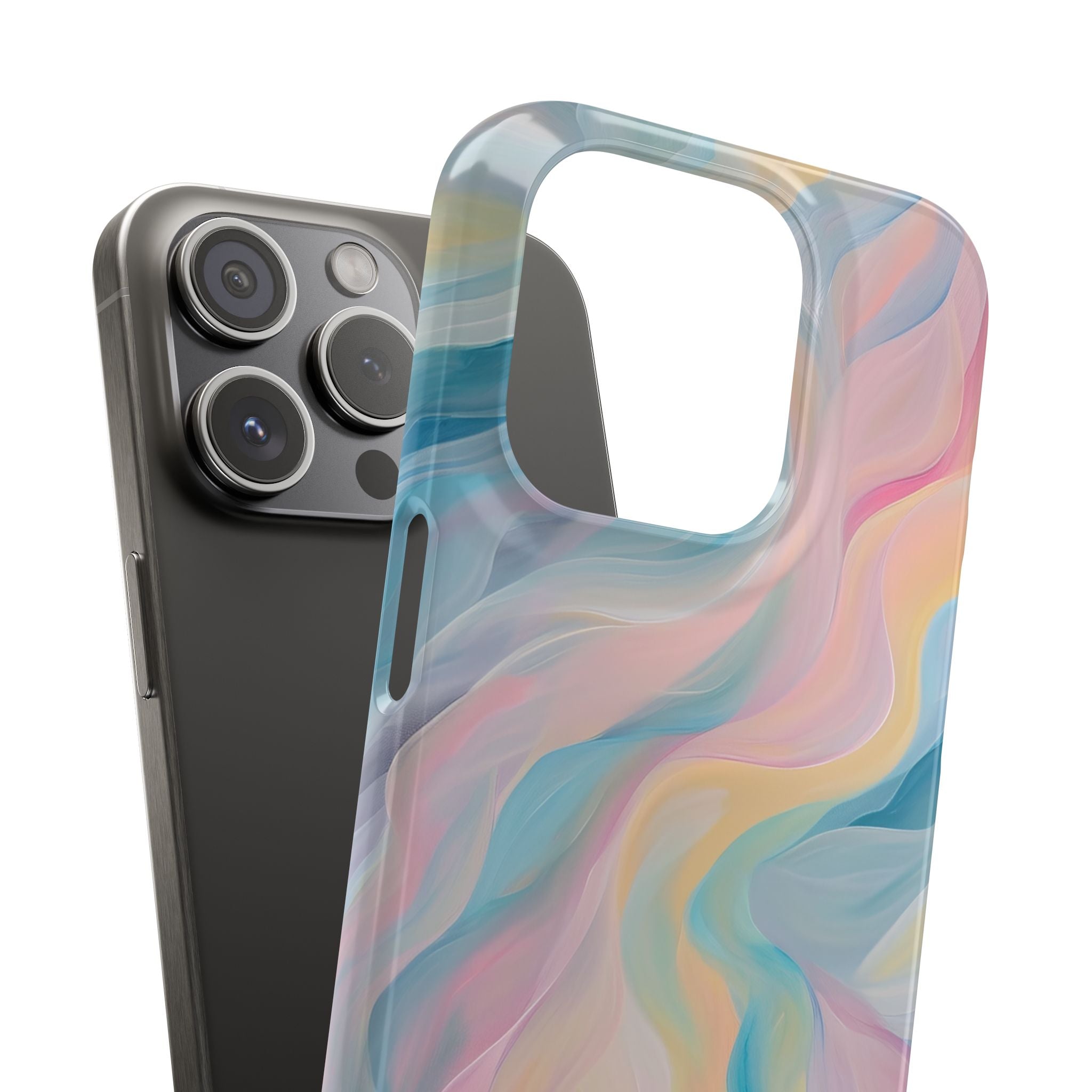 Dreamy Pastel Swirls - Slim iPhone 15 Phone Case