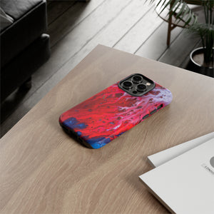 Bright Red Ink Art iPhone Case (Protective) Phone Case