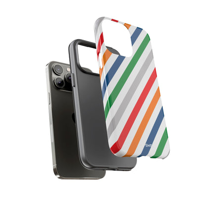 Vibrant Geometric Stripes - iPhone Case