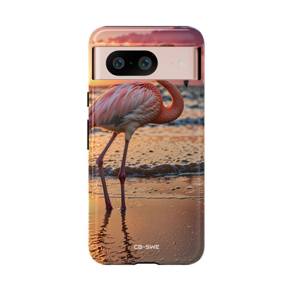 Sunset Flamingo Stand - Google Pixel Case