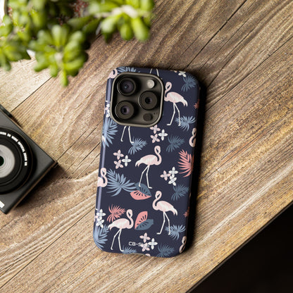Flamingos Dance Playfully - iPhone Case