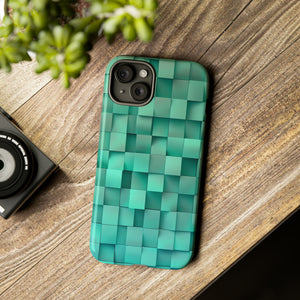 Teal Tranquility: Square Gradient - Protective Phone Case