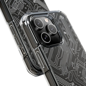 Cyber ​​Circuitry Art - Handyhülle für iPhone (Clear Impact - Magnetisch)