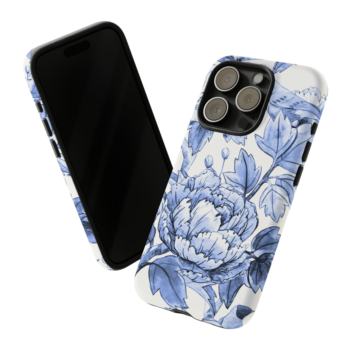 Watercolor Blue Floral - Protective Phone Case