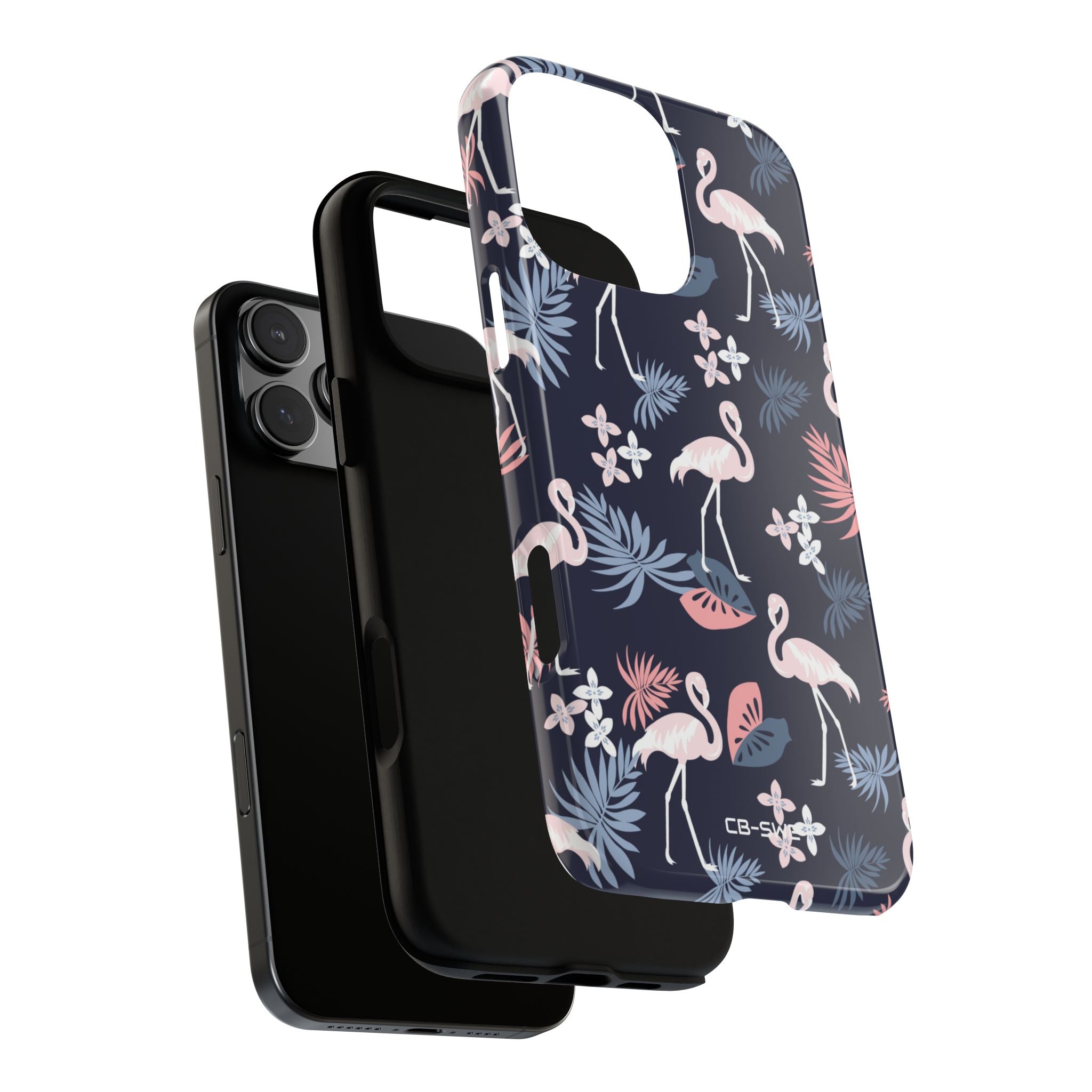 Flamingos Dance Playfully - iPhone Case