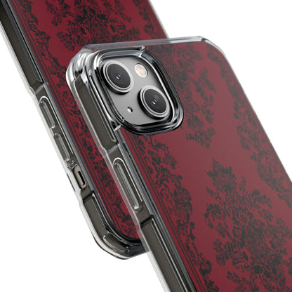 Gothic Crimson Elegance iPhone 14 - Clear Impact Phone Case