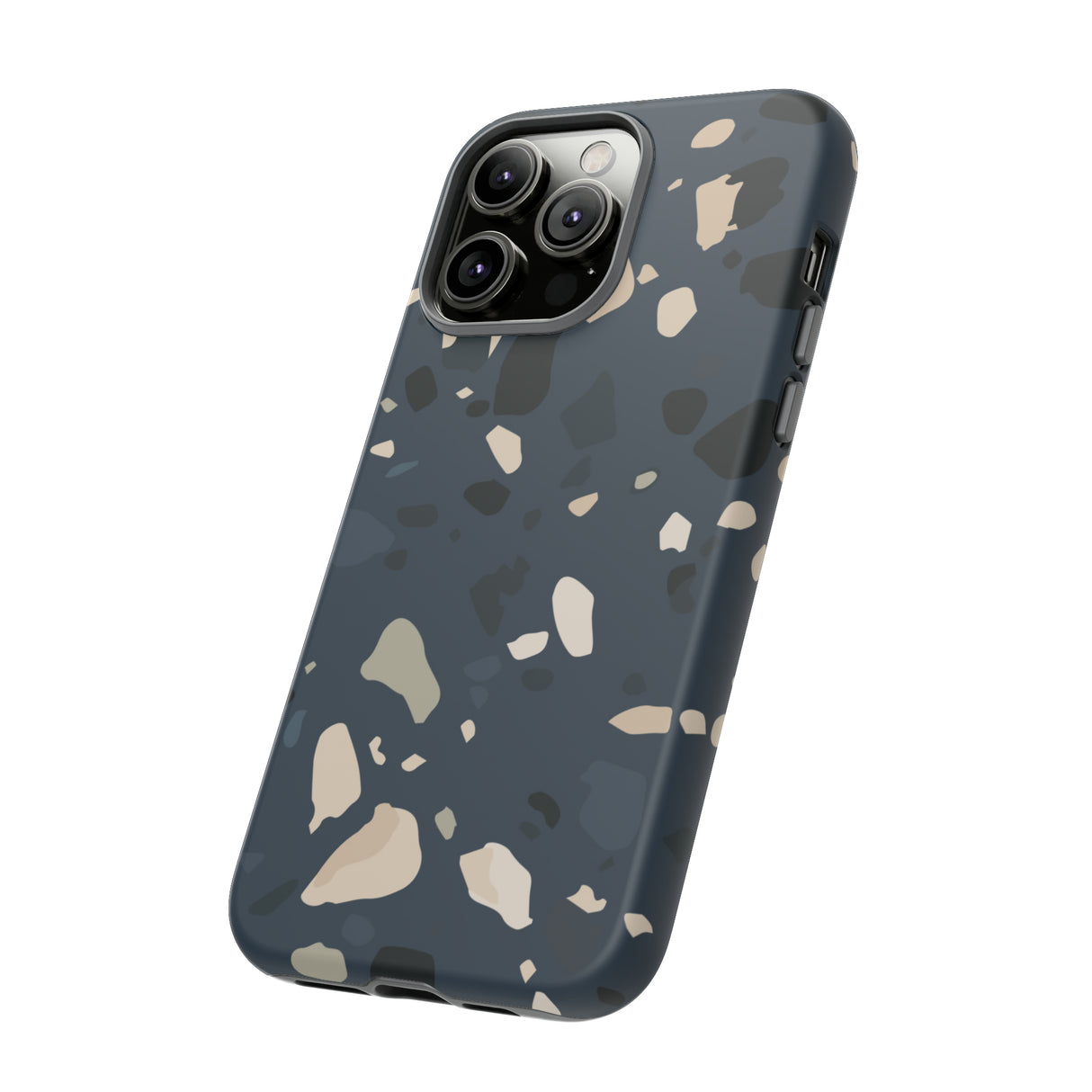 Dark Blue Terrazzo - Protective Phone Case