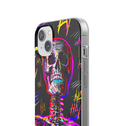 Neon Skeleton Laugh iPhone 14 Plus Case - Soft