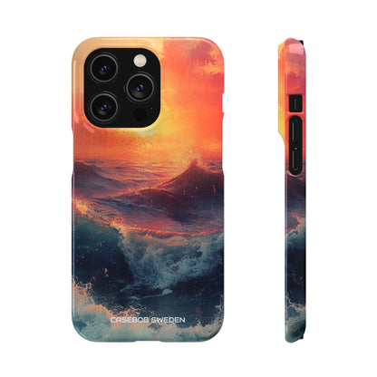 Ocean Sunset Waves - Slim iPhone 14 Phone Case