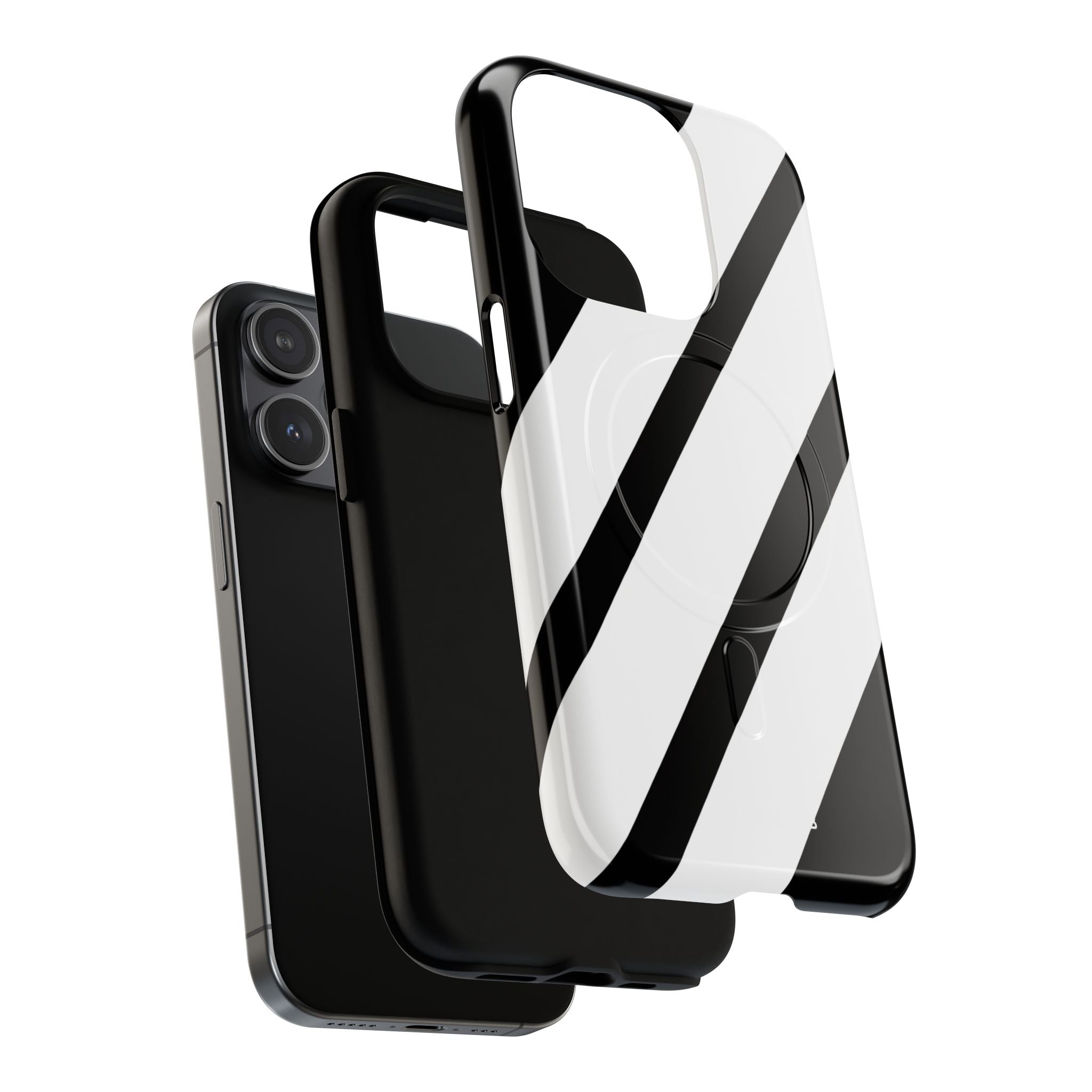 Diagonal Bands Noir iPhone 15 Pro Case - Tough+
