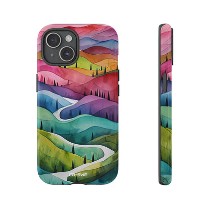 Whimsical Colorful Valleys - iPhone Case