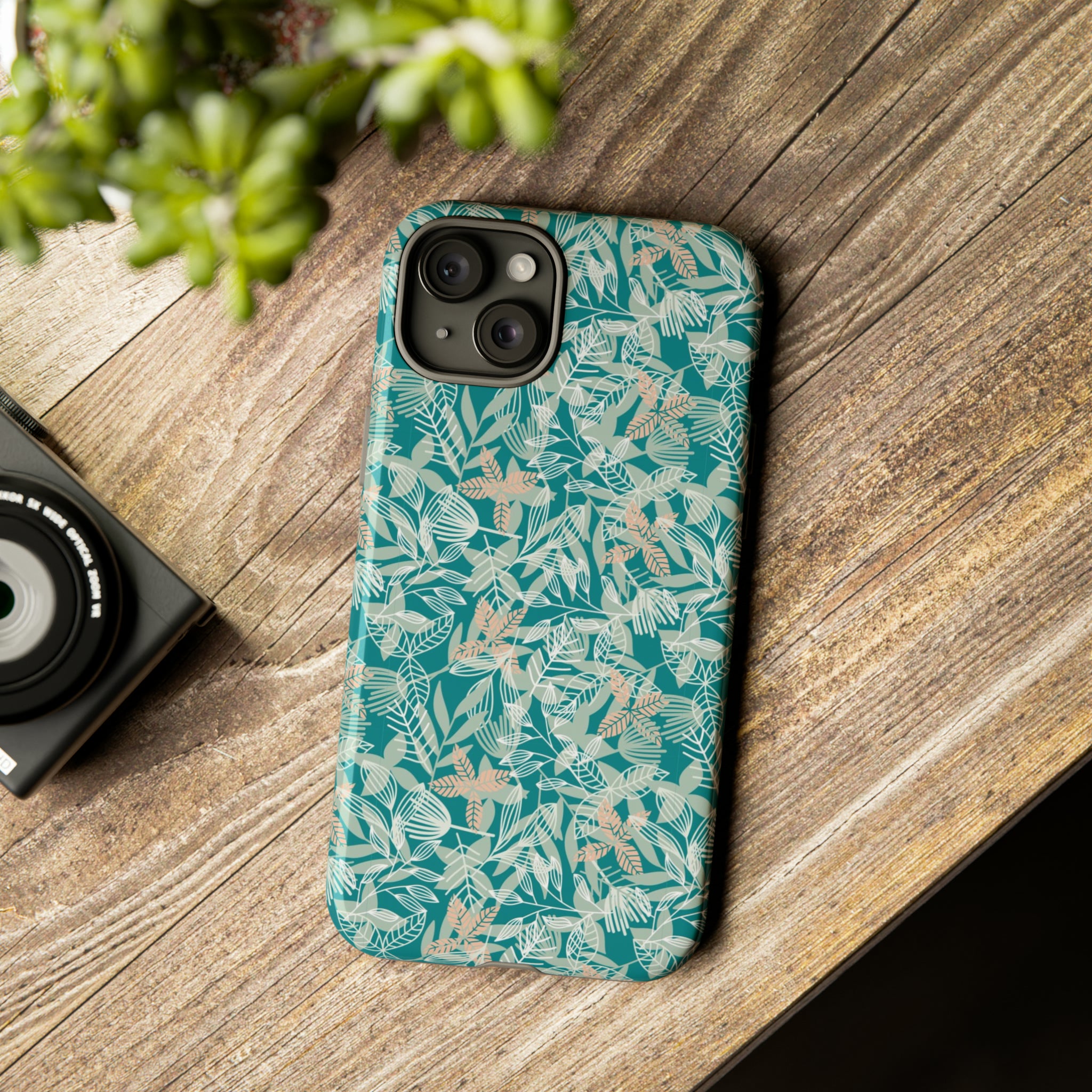 Dark Green Leaf Leaf - Protective Phone Case