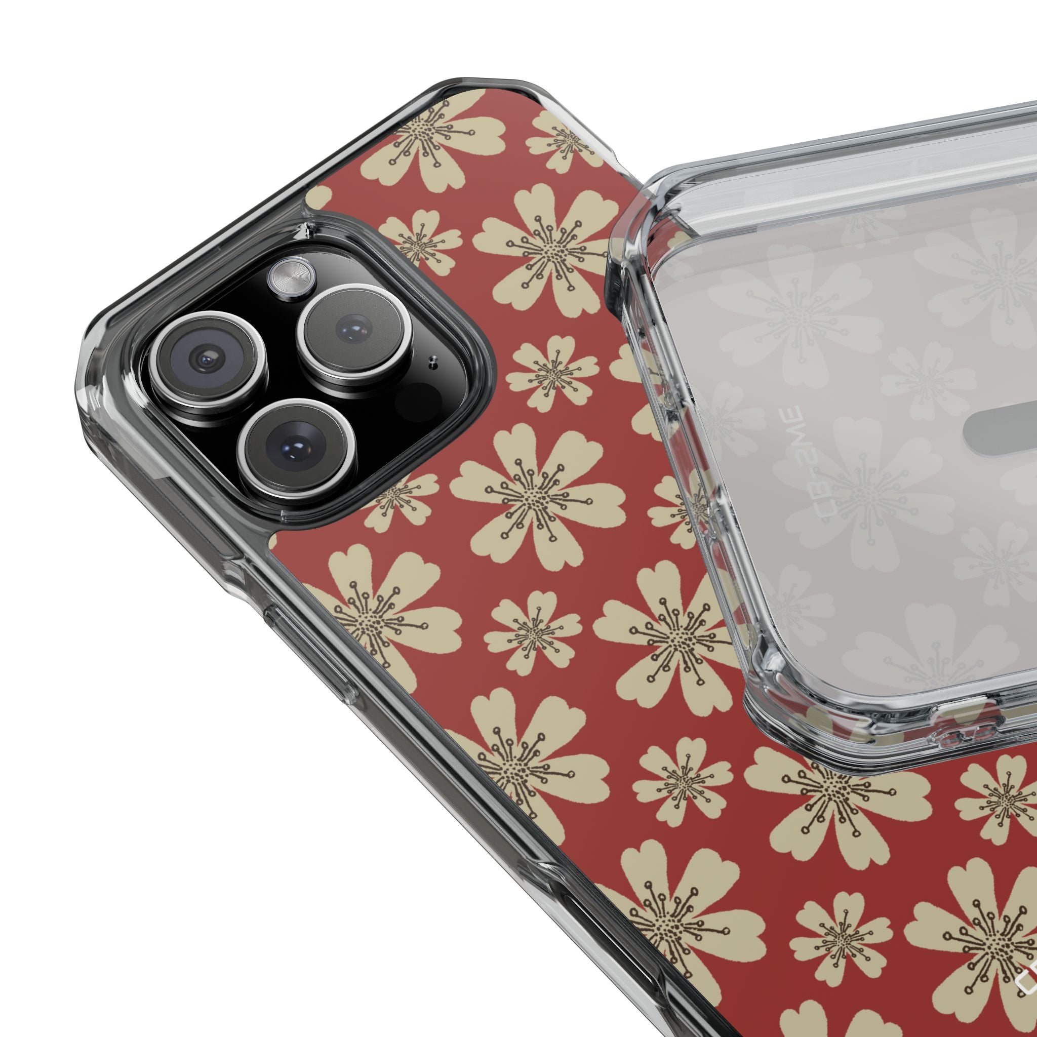 Retro Red Florals iPhone Case - Impact