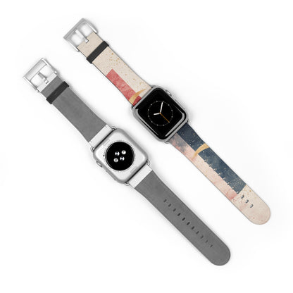 Golden Crescents Crimson - Watch Band