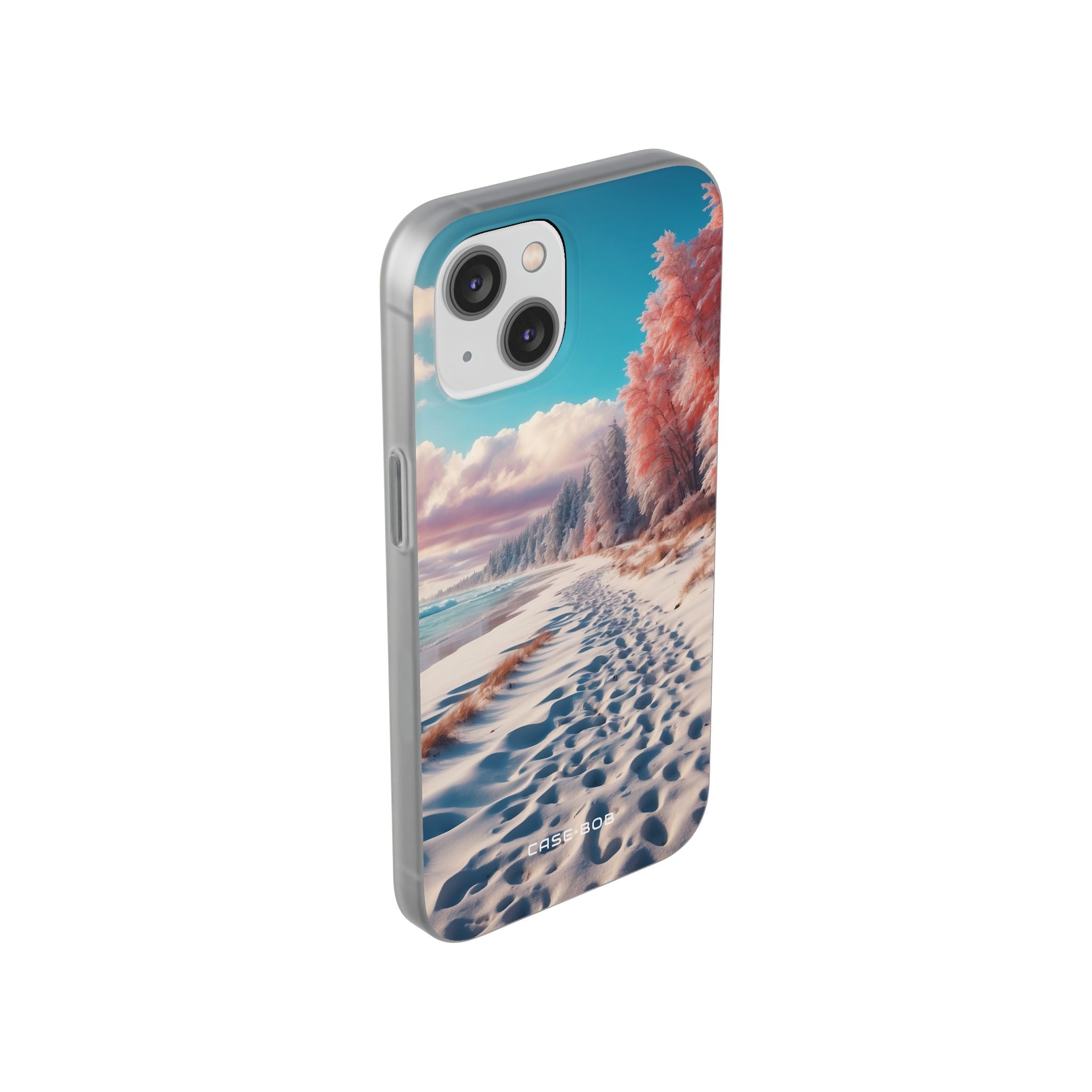 Snowy Footprints iPhone 14 Case - Soft