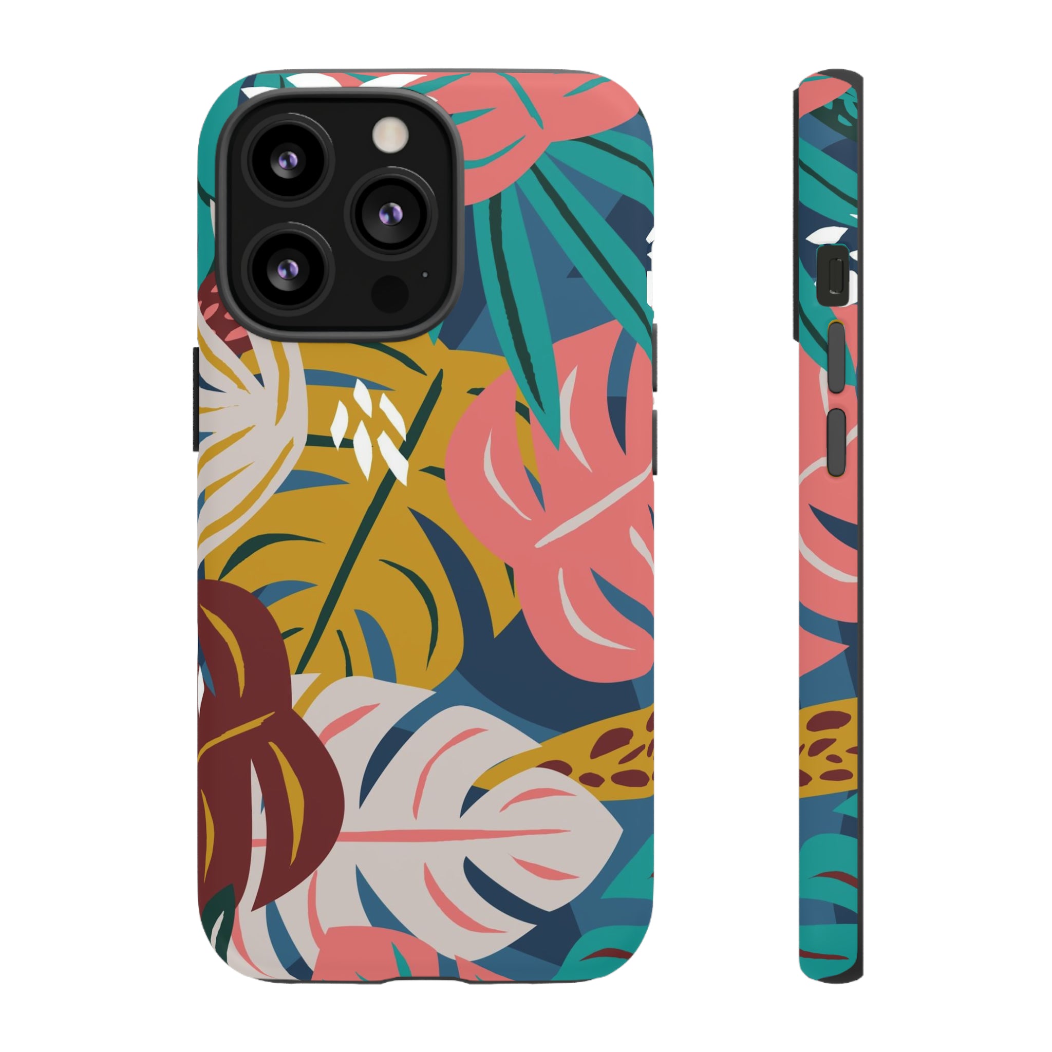 Tropical Leaf Mono - Protective Phone Case