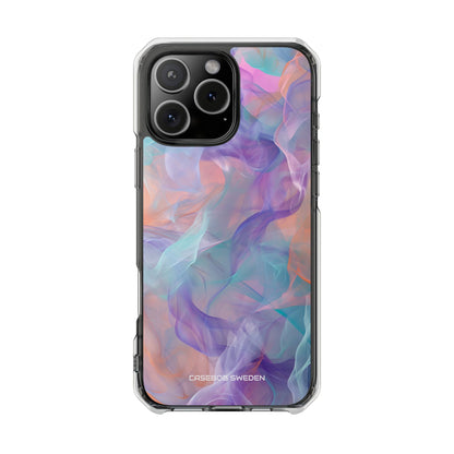 Dreamy Teal Flow - Clear Impact iPhone 16 Phone Case