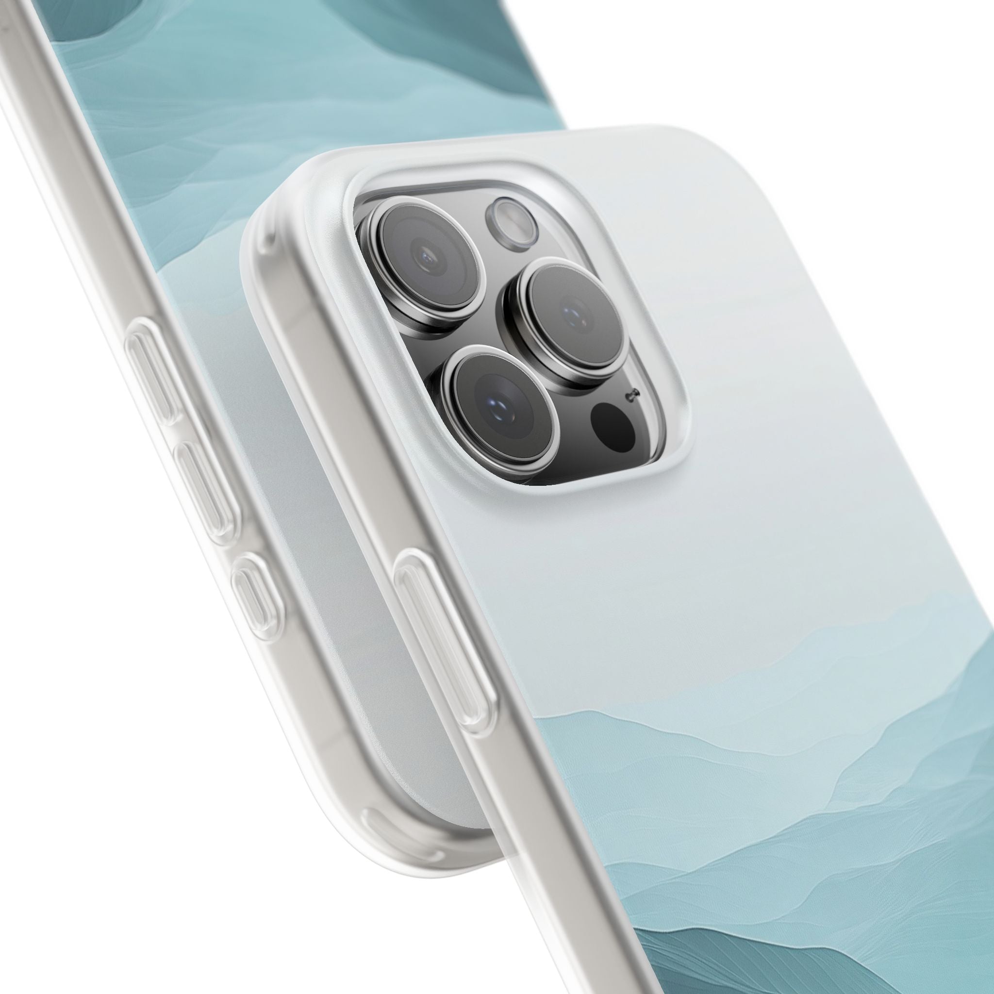 Teal Mist Mountains iPhone 16 Pro Max Case - Soft