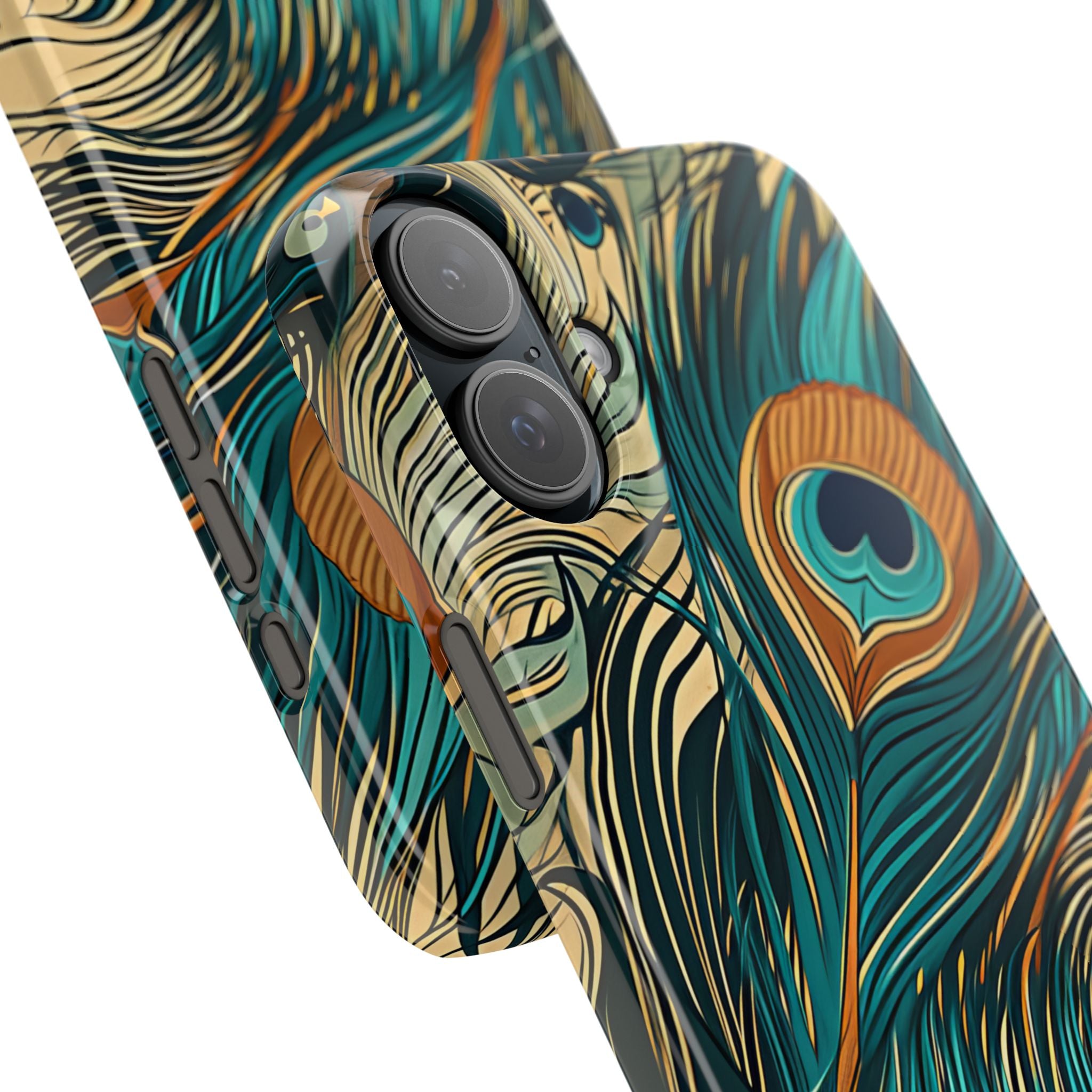 Jugendstil Pfau Eleganz iPhone 16 - Schlanke Handyhülle