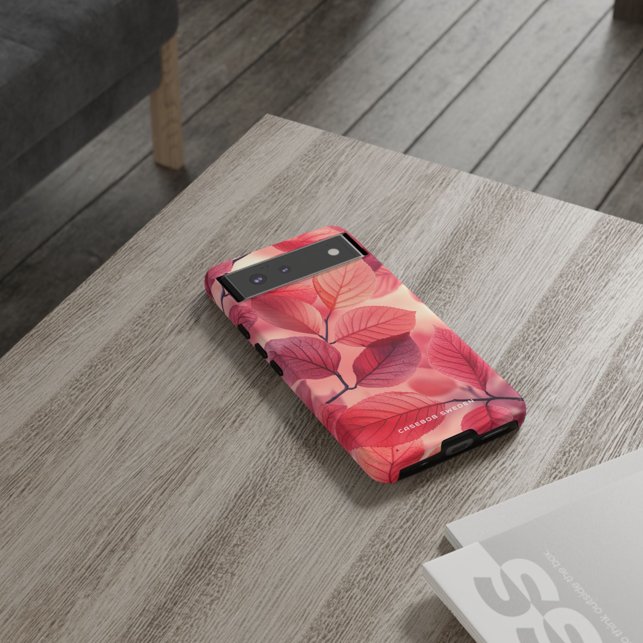 Elegant Pink Leaves Google Pixel 6 - Tough Phone Case