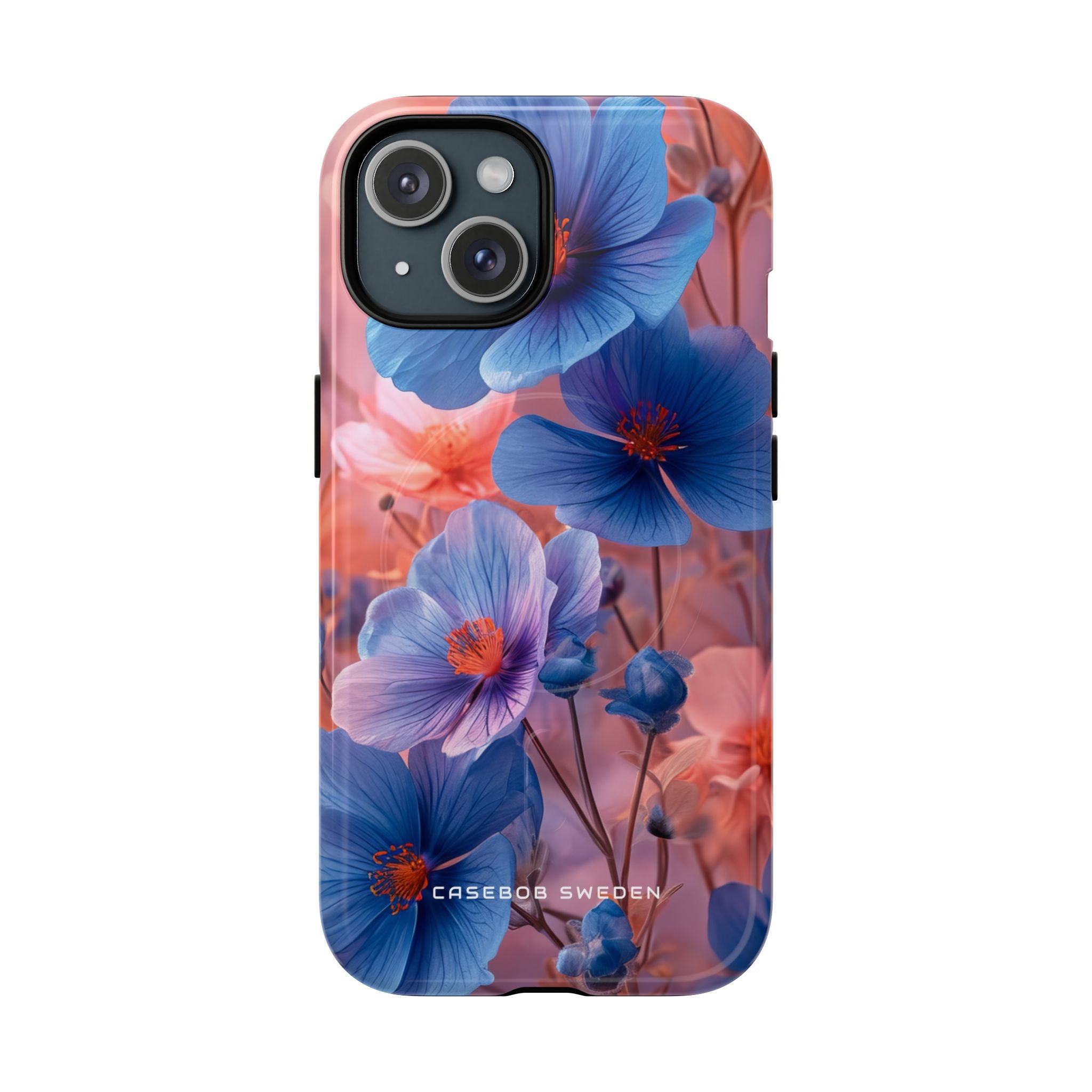 Harmonious Blooming Blues and Pinks iPhone 15 | Tough+ Phone Case