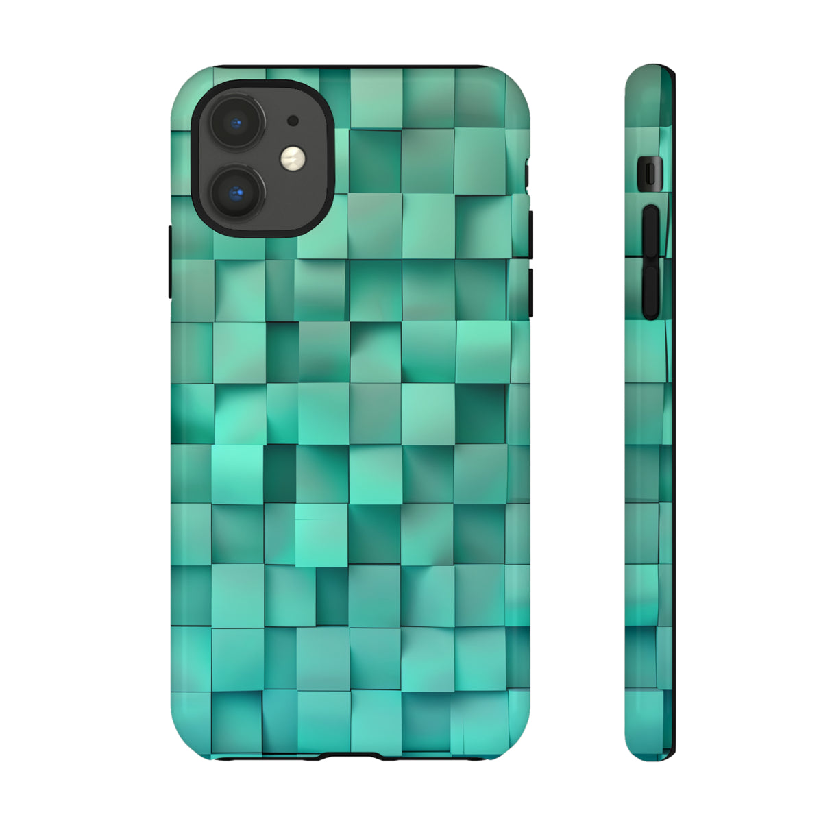 Teal Tranquility: Square Gradient - Protective Phone Case