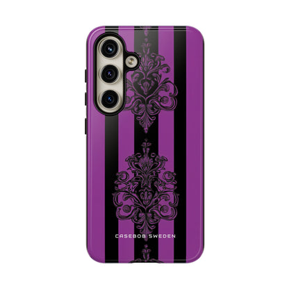 Gothic Elegance with Vertical Stripes and Ornamental Motifs Samsung S24 - Tough Phone Case