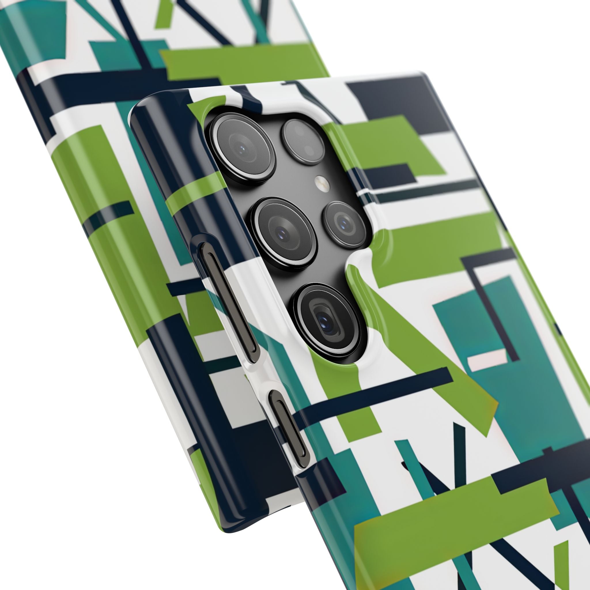 Green Geometry Glide Samsung S23 - Slim Phone Case