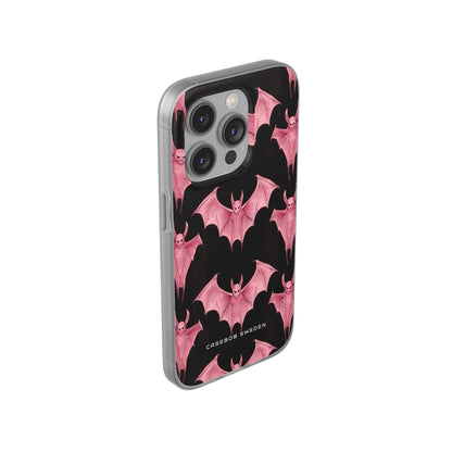 Gothic Pink Bats Aflame iPhone 14 - Flexi Phone Case