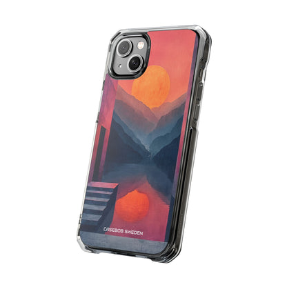 Surreal Sunset Landscape - Clear Impact iPhone 14 Phone Case