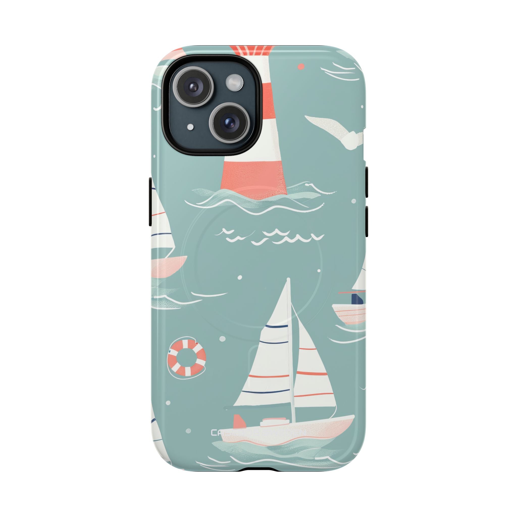 Lighthouse Nautical Charm - Tough + MagSafe® iPhone 15 Phone Case